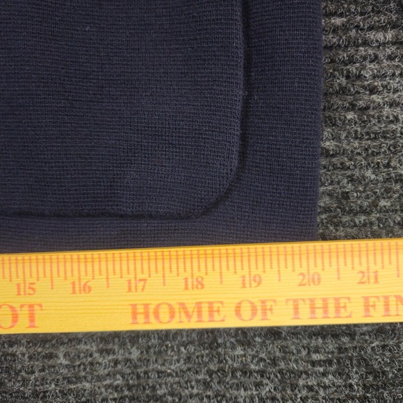 LAUREN RALPH LAUREN‎ Womens Petite Medium Blazer Cardigan Navy Gold Crest Jacket - Picture 8 of 9